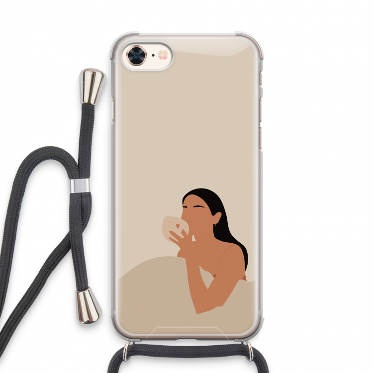 Fresh coffee: iPhone 8 Transparant Hoesje met koord