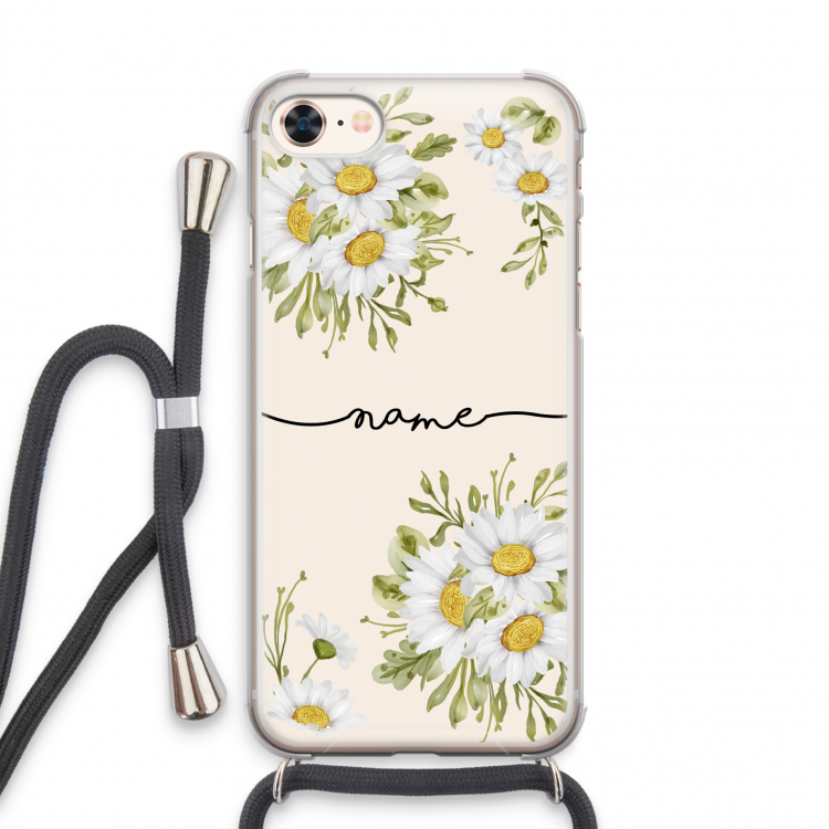 Daisies: iPhone 8 Transparant Hoesje met koord
