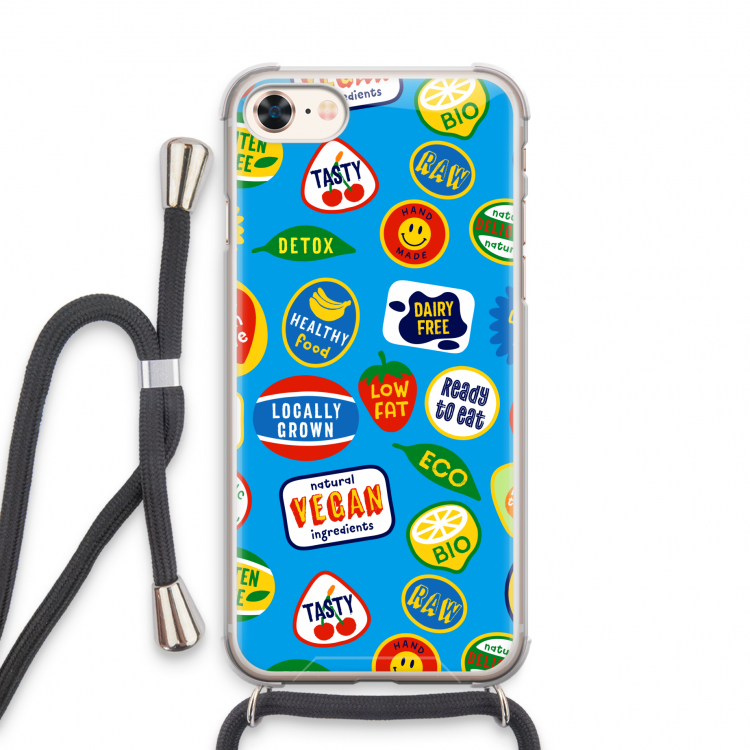 Fruitsticker: iPhone 8 Transparant Hoesje met koord