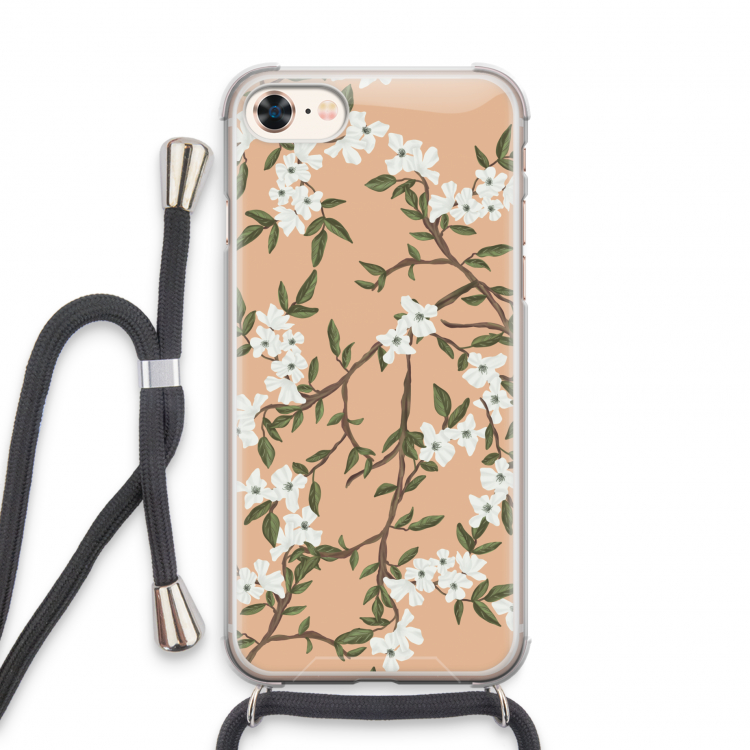 Blossoming spring: iPhone 8 Transparant Hoesje met koord