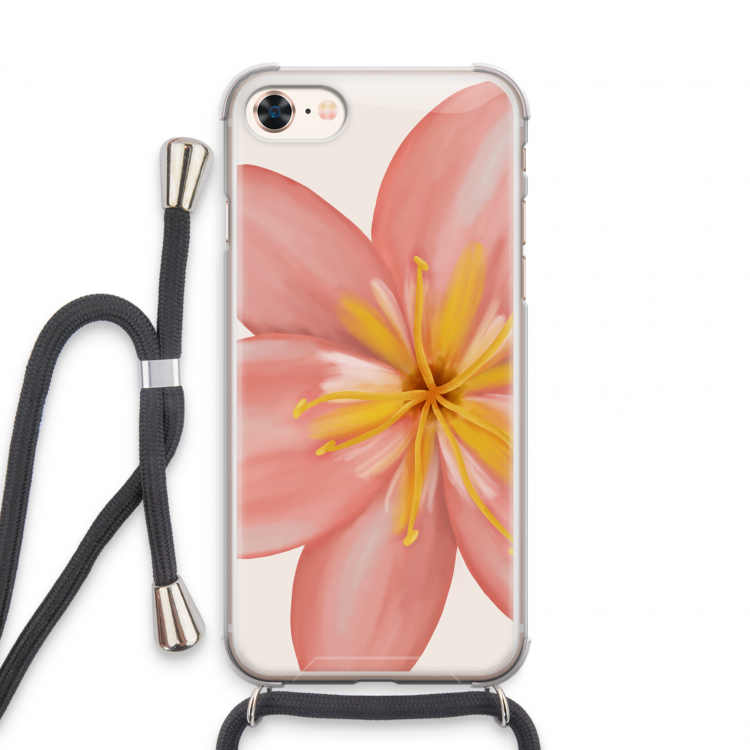 Pink Ellila Flower: iPhone 8 Transparant Hoesje met koord
