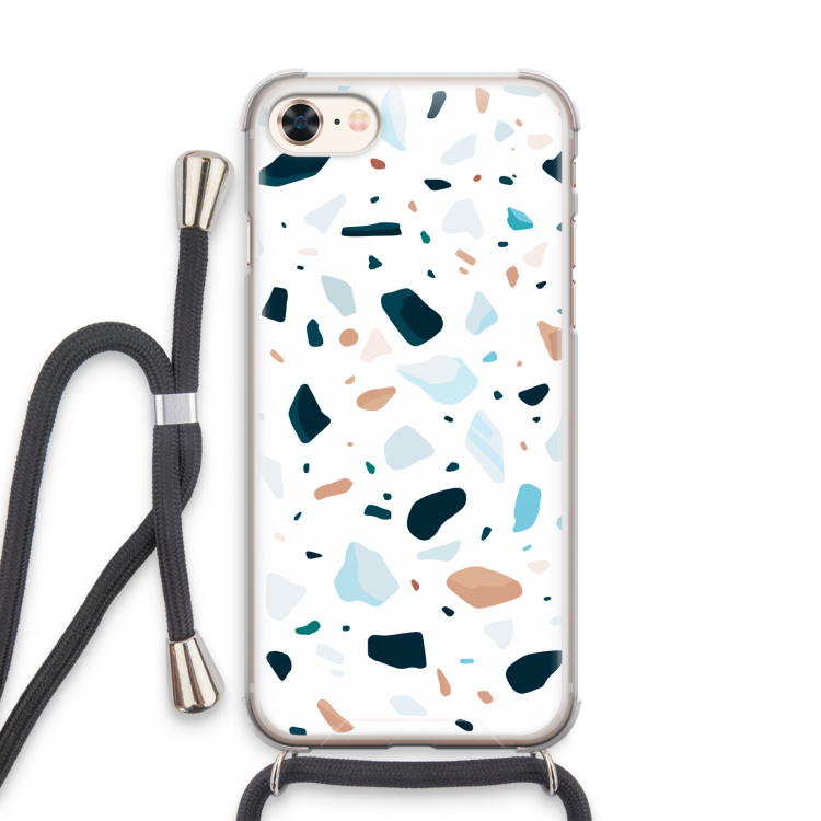 Terrazzo N°13: iPhone 8 Transparant Hoesje met koord