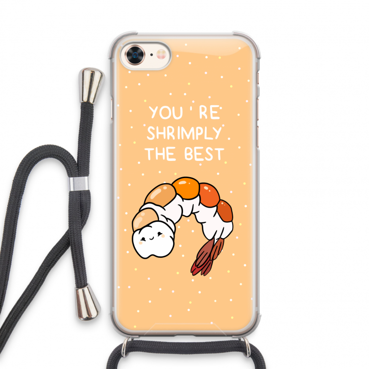 You're Shrimply The Best: iPhone 8 Transparant Hoesje met koord