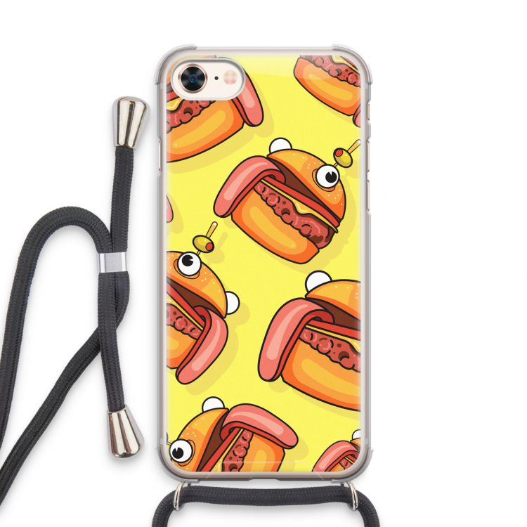 Hamburger: iPhone 8 Transparant Hoesje met koord