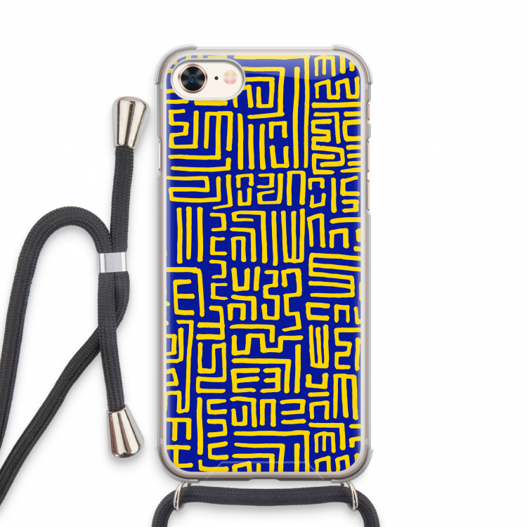 Majorelle Blue Print: iPhone 8 Transparant Hoesje met koord