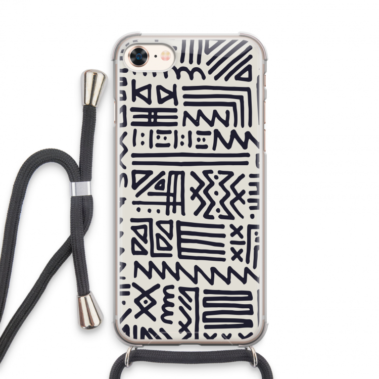 Marrakech print: iPhone 8 Transparant Hoesje met koord