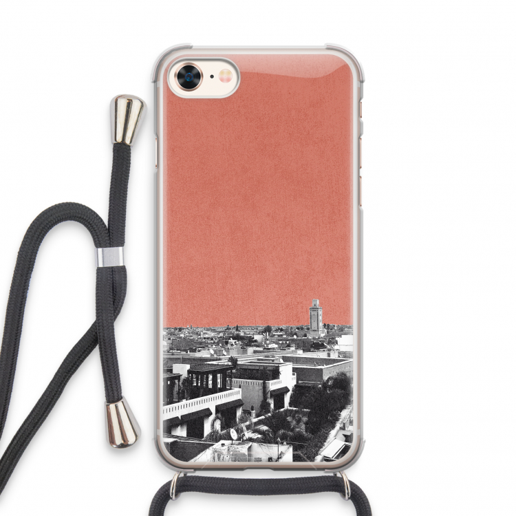 Marrakech Skyline : iPhone 8 Transparant Hoesje met koord