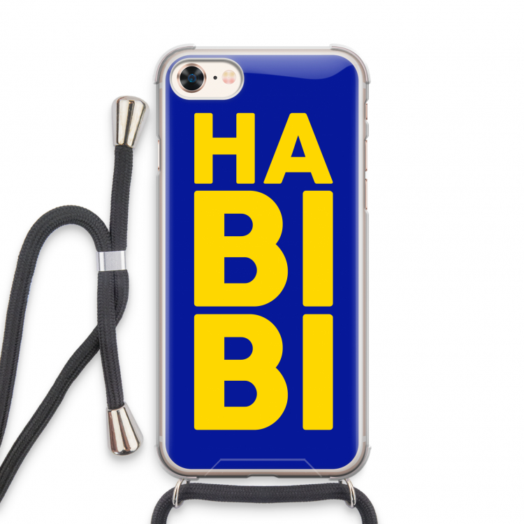 Habibi Blue: iPhone 8 Transparant Hoesje met koord