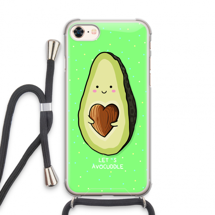 Avocuddle: iPhone 8 Transparant Hoesje met koord