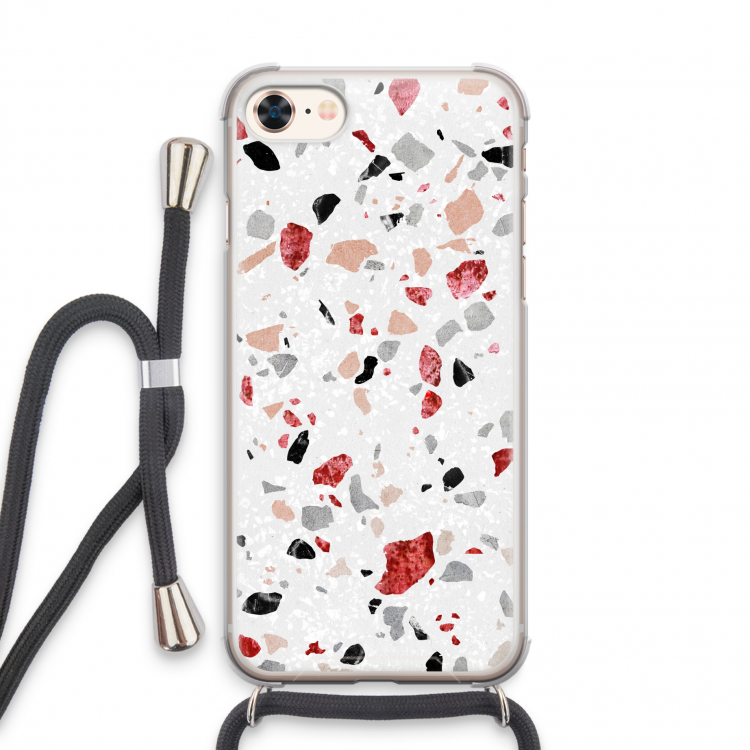 Terrazzo N°12: iPhone 8 Transparant Hoesje met koord