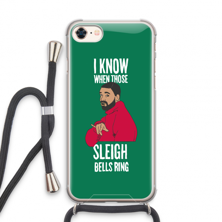Sleigh Bells Ring: iPhone 8 Transparant Hoesje met koord