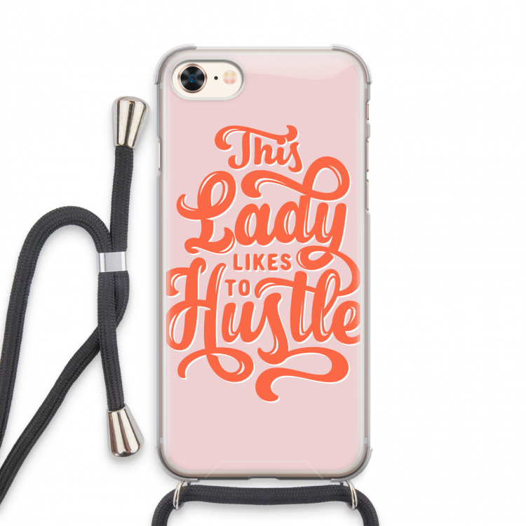 Hustle Lady: iPhone 8 Transparant Hoesje met koord