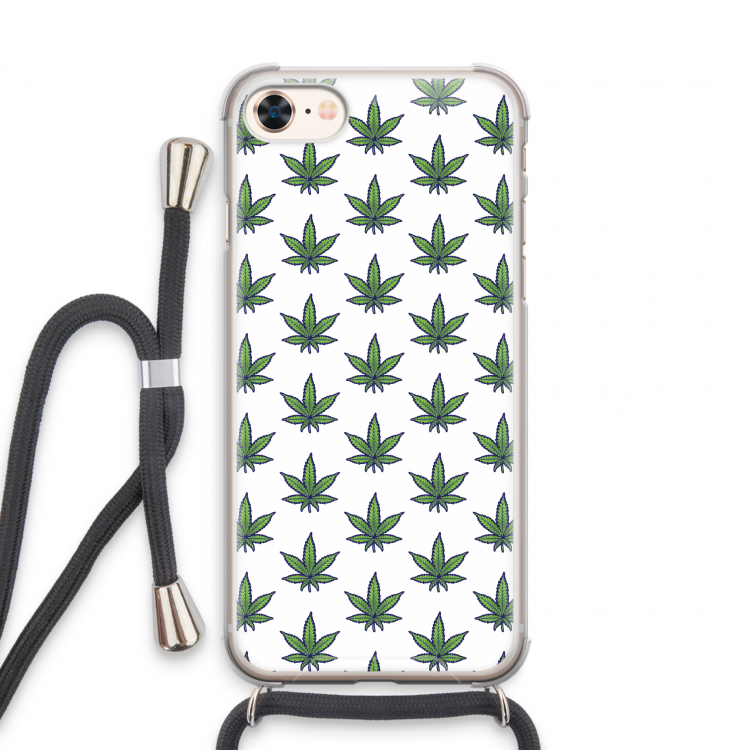 Weed: iPhone 8 Transparant Hoesje met koord