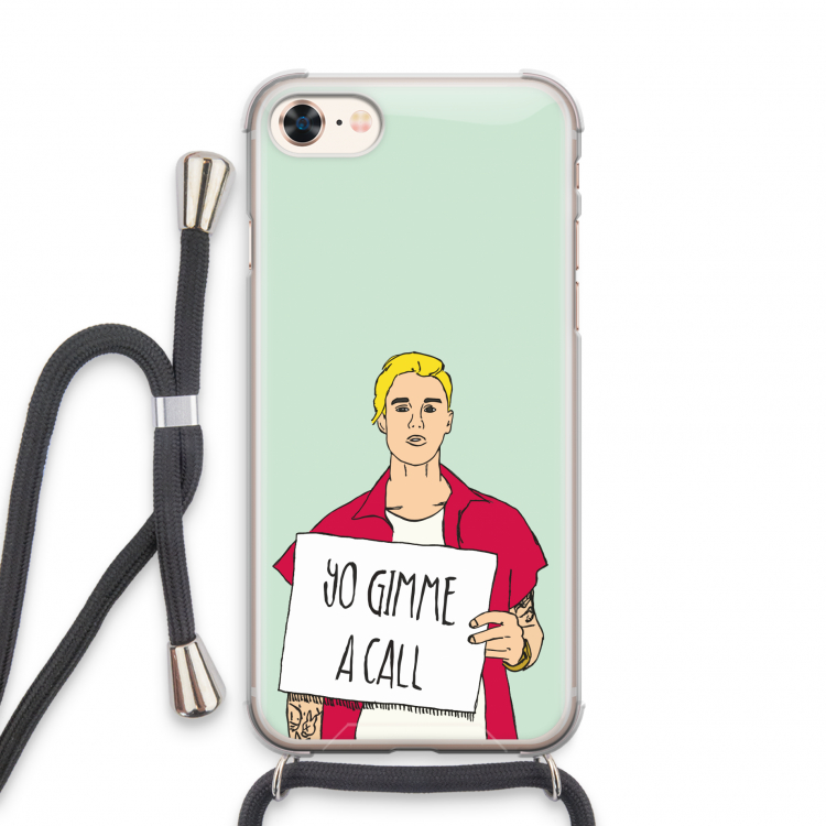 Gimme a call: iPhone 8 Transparant Hoesje met koord