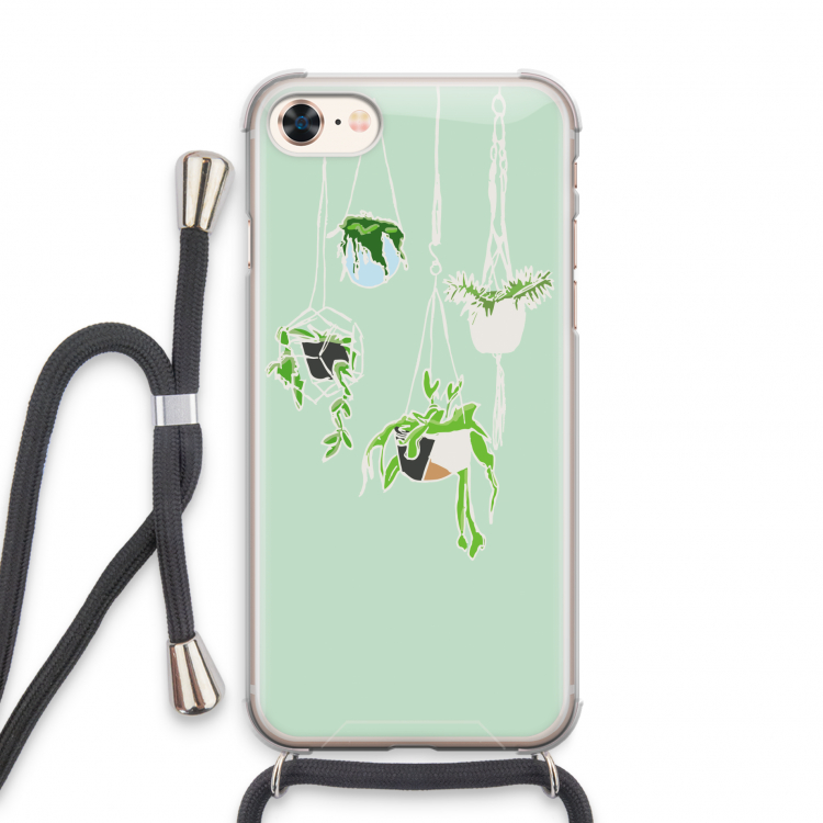 Hang In There: iPhone 8 Transparant Hoesje met koord