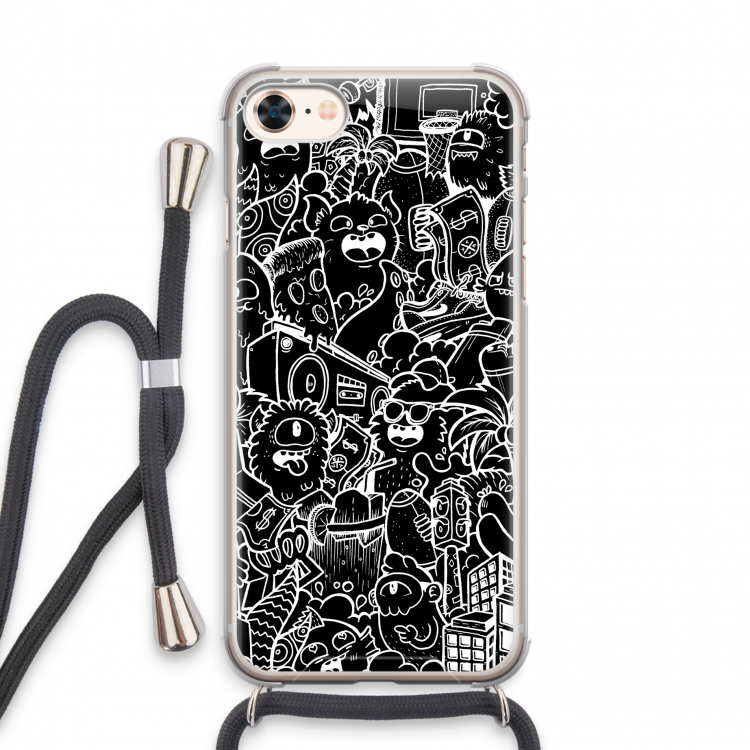 Vexx Black City : iPhone 8 Transparant Hoesje met koord