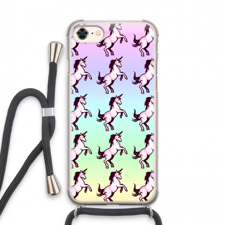 Musketon Unicorn: iPhone 8 Transparant Hoesje met koord