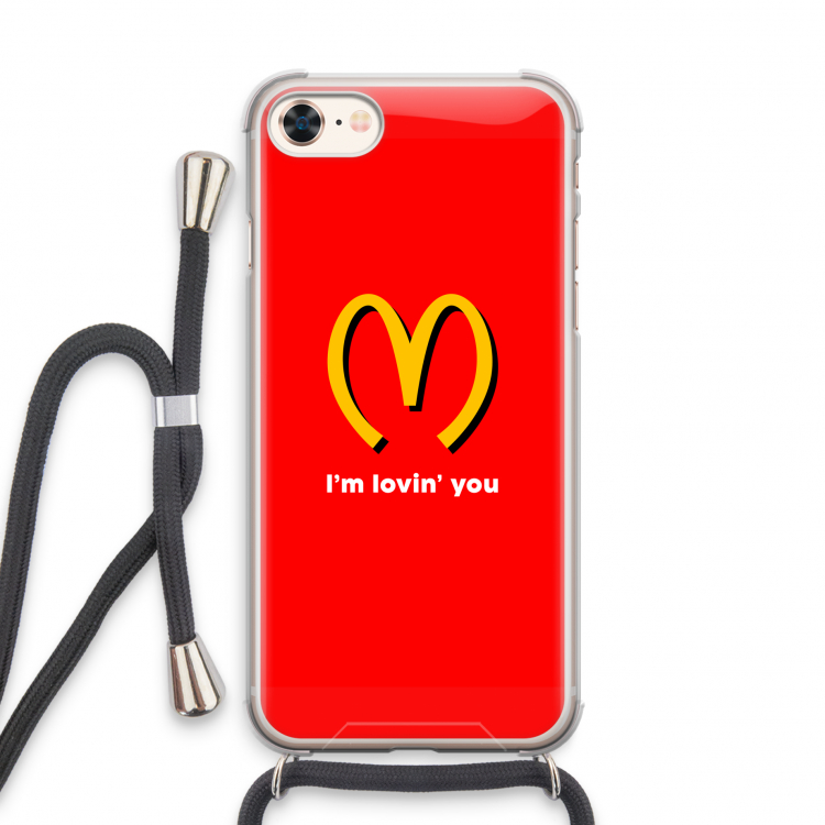 I'm lovin' you: iPhone 8 Transparant Hoesje met koord