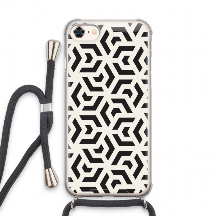 Crazy pattern: iPhone 8 Transparant Hoesje met koord