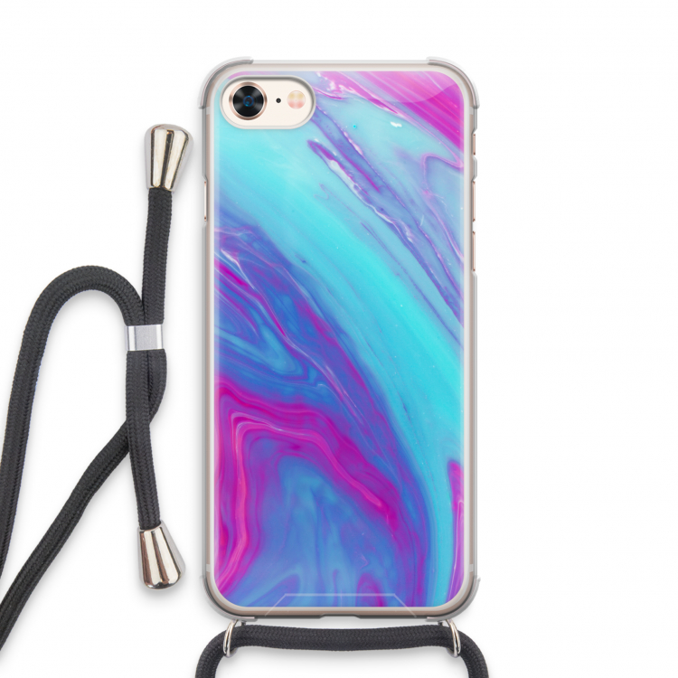 Zweverige regenboog: iPhone 8 Transparant Hoesje met koord