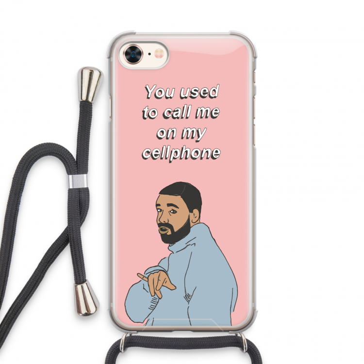 Hotline bling: iPhone 8 Transparant Hoesje met koord