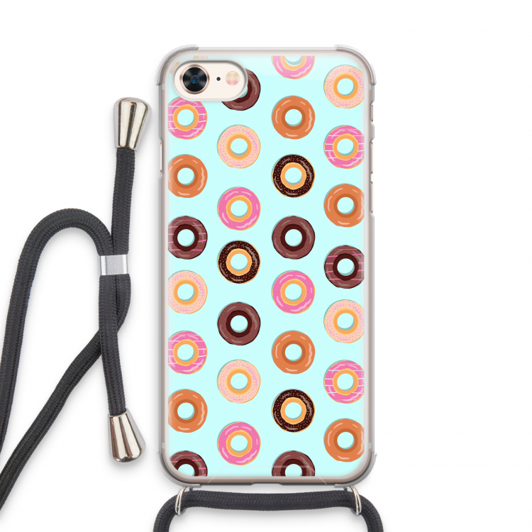 Donuts: iPhone 8 Transparant Hoesje met koord