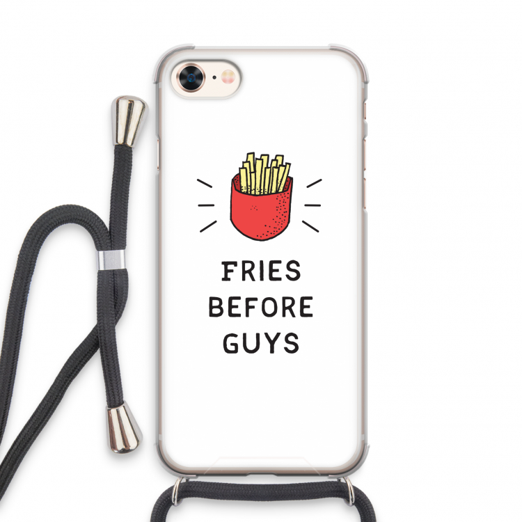 Fries before guys: iPhone 8 Transparant Hoesje met koord