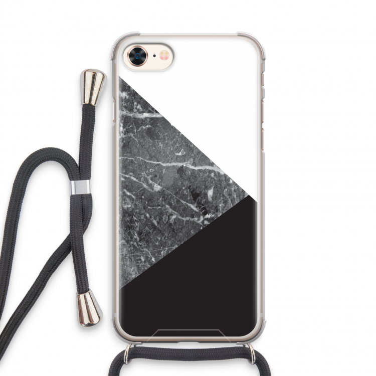 Combinatie marmer: iPhone 8 Transparant Hoesje met koord