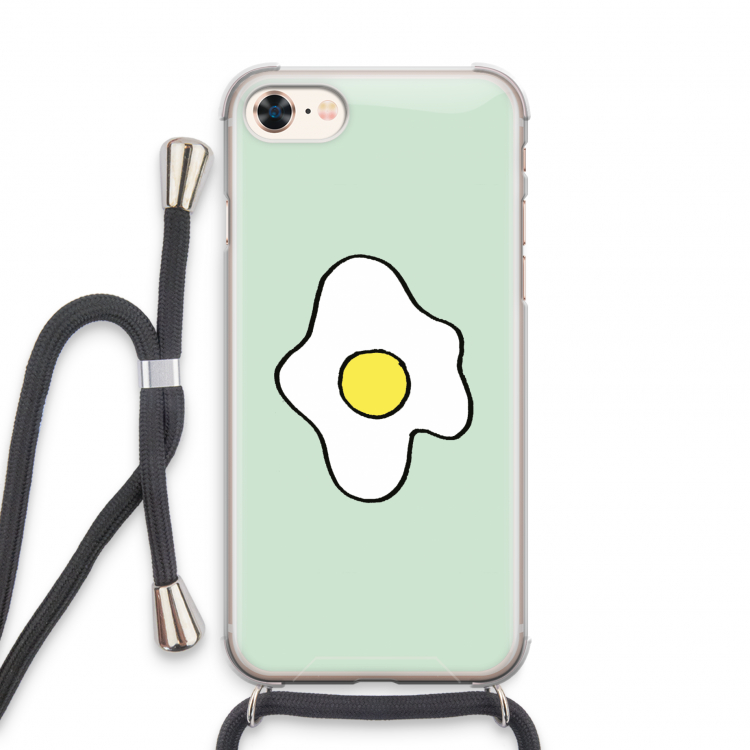 Spiegelei: iPhone 8 Transparant Hoesje met koord
