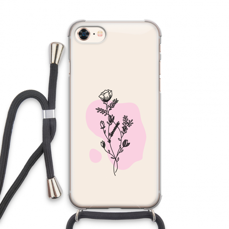 Roses are red: iPhone 8 Transparant Hoesje met koord