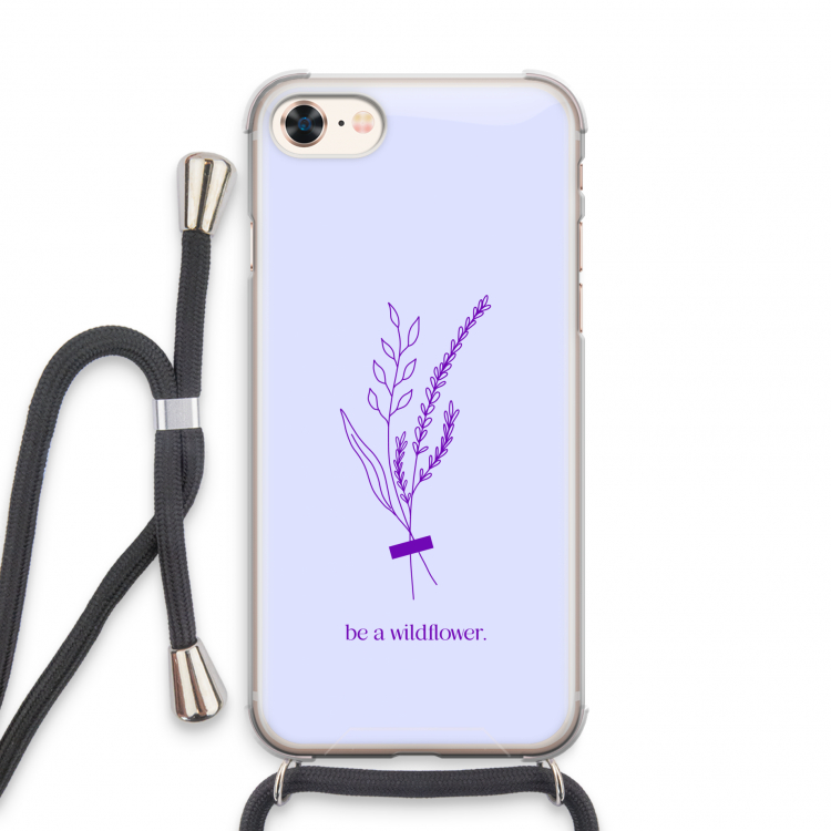 Be a wildflower: iPhone 8 Transparant Hoesje met koord