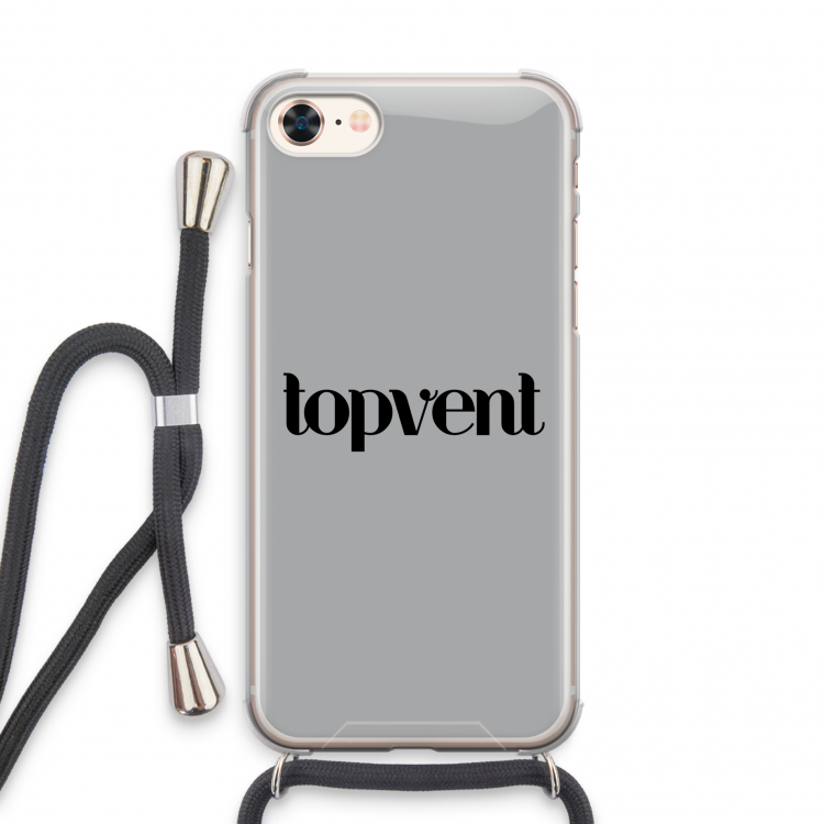 Topvent Grijs Zwart: iPhone 8 Transparant Hoesje met koord