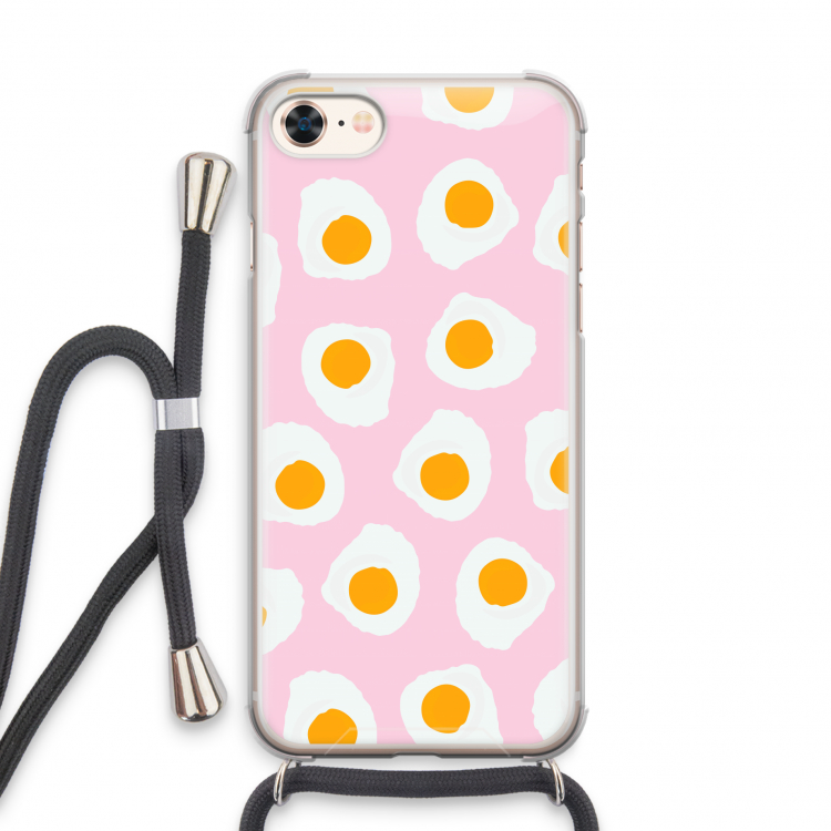 Dancing eggs: iPhone 8 Transparant Hoesje met koord