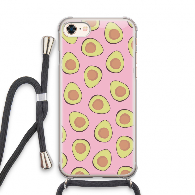 Dancing avocados: iPhone 8 Transparant Hoesje met koord
