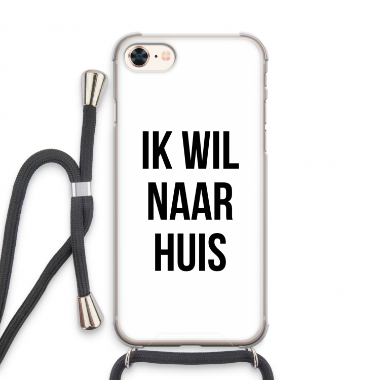 Ik wil naar huis: iPhone 8 Transparant Hoesje met koord