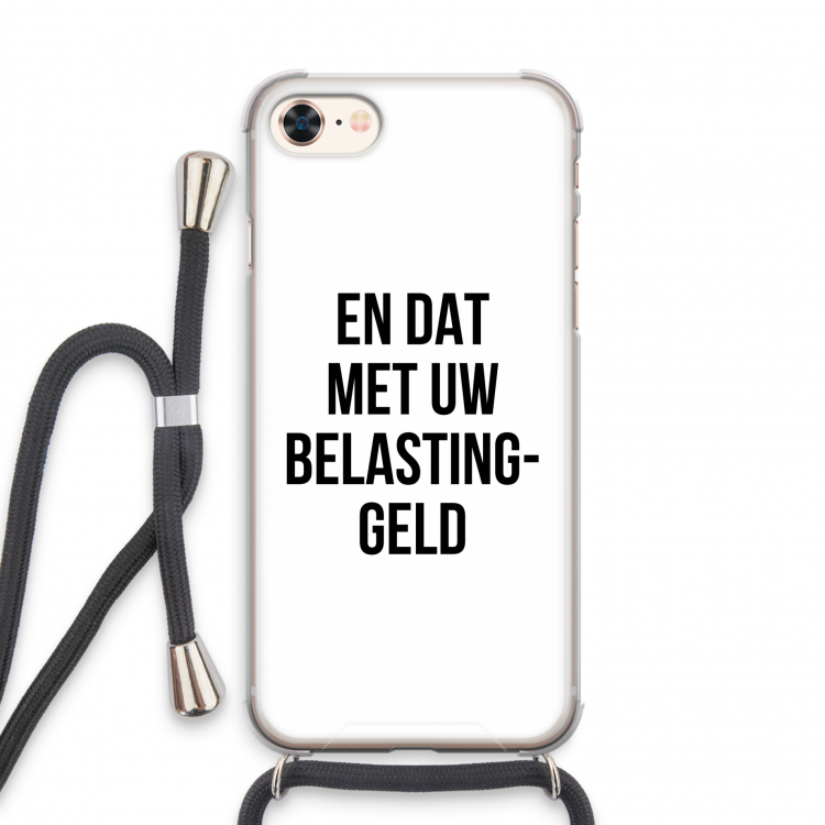 Belastinggeld: iPhone 8 Transparant Hoesje met koord