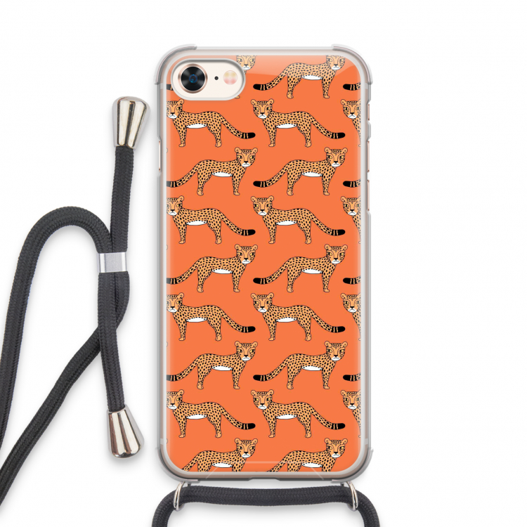 Cheetah: iPhone 8 Transparant Hoesje met koord