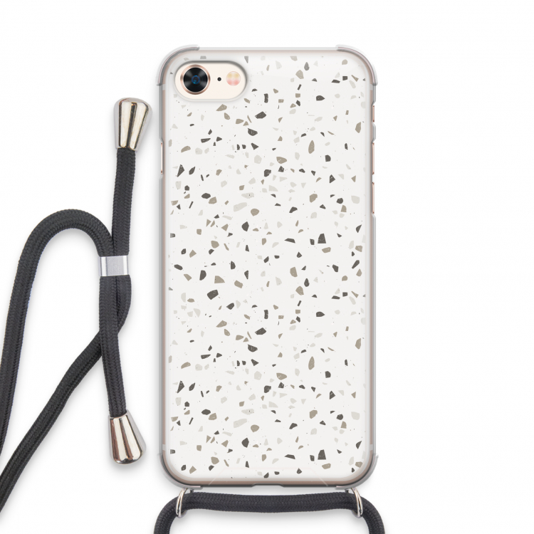 Terrazzo N°14: iPhone 8 Transparant Hoesje met koord