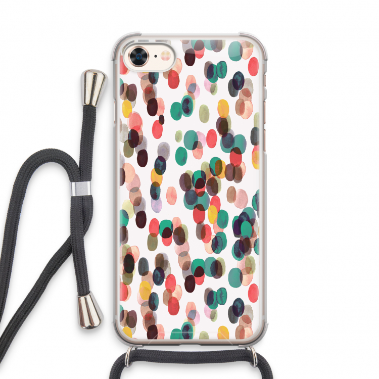 Tropical Dots: iPhone 8 Transparant Hoesje met koord