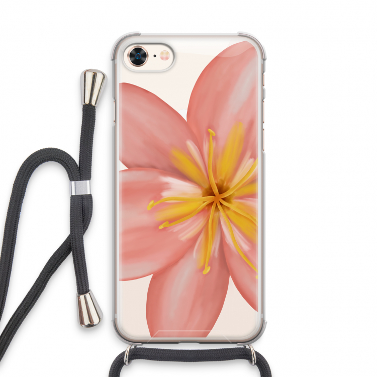 Pink Ellila Flower: iPhone 8 Transparant Hoesje met koord