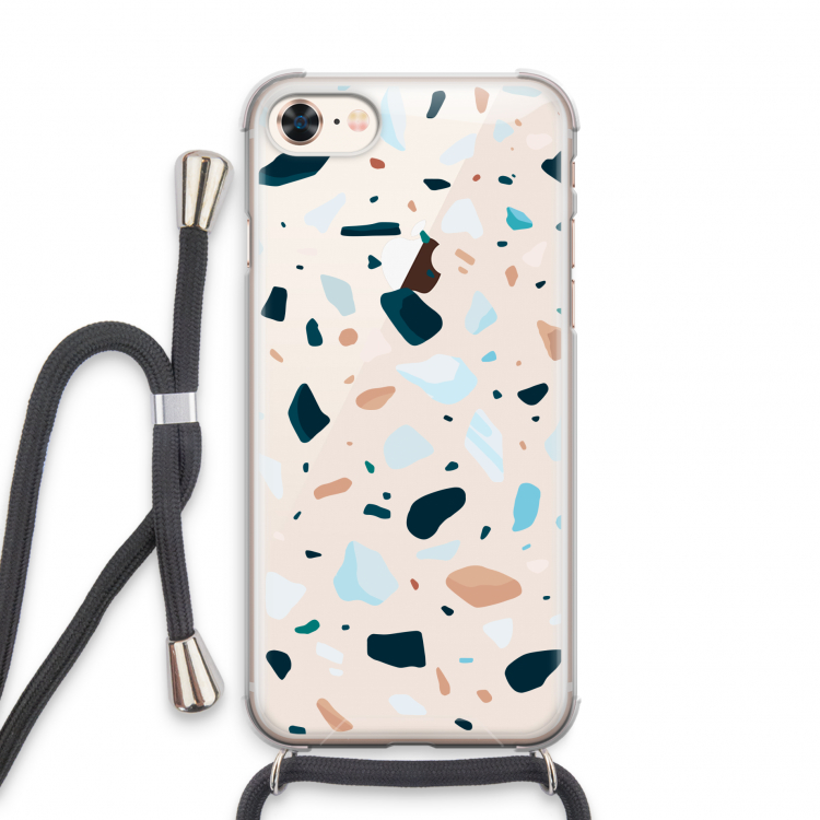 Terrazzo N°13: iPhone 8 Transparant Hoesje met koord