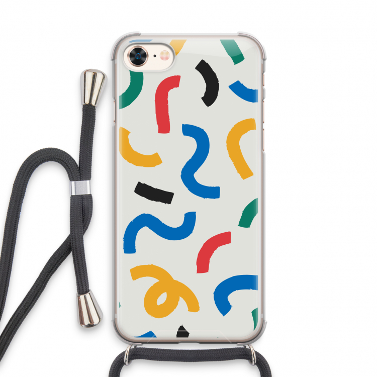 Illustratieve pop 2: iPhone 8 Transparant Hoesje met koord