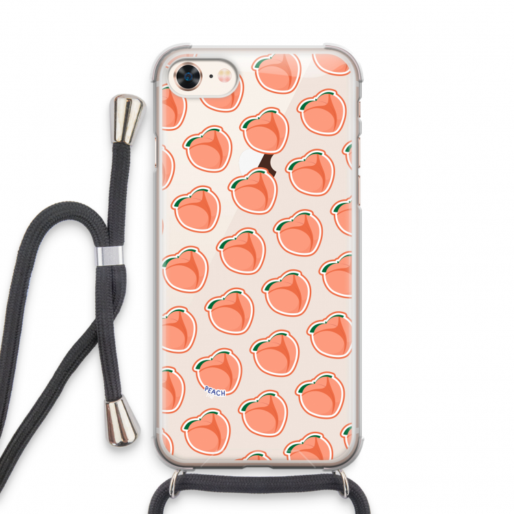 Just peachy: iPhone 8 Transparant Hoesje met koord