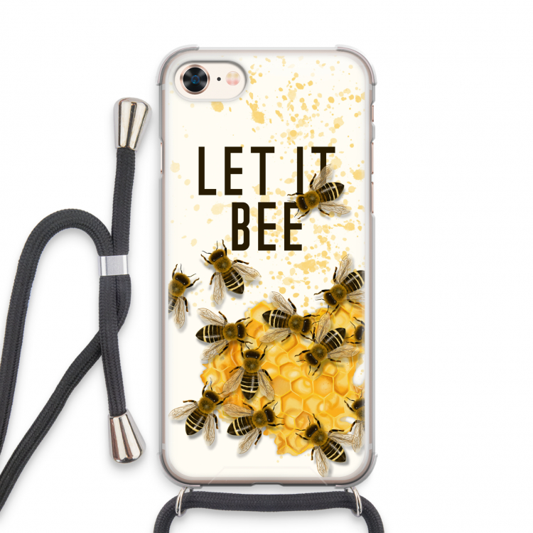 Let it bee: iPhone 8 Transparant Hoesje met koord
