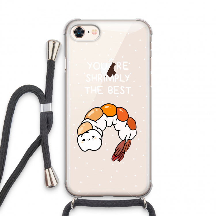 You're Shrimply The Best: iPhone 8 Transparant Hoesje met koord