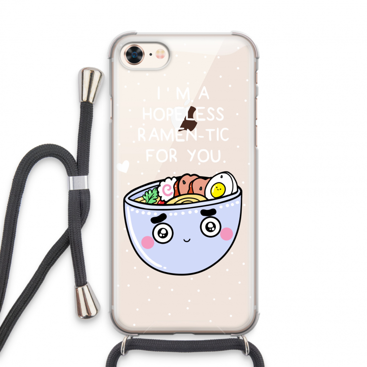 I'm A Hopeless Ramen-Tic For You: iPhone 8 Transparant Hoesje met koord