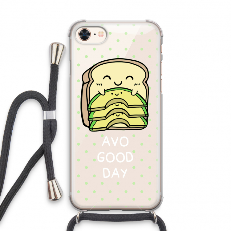 Avo Good Day: iPhone 8 Transparant Hoesje met koord