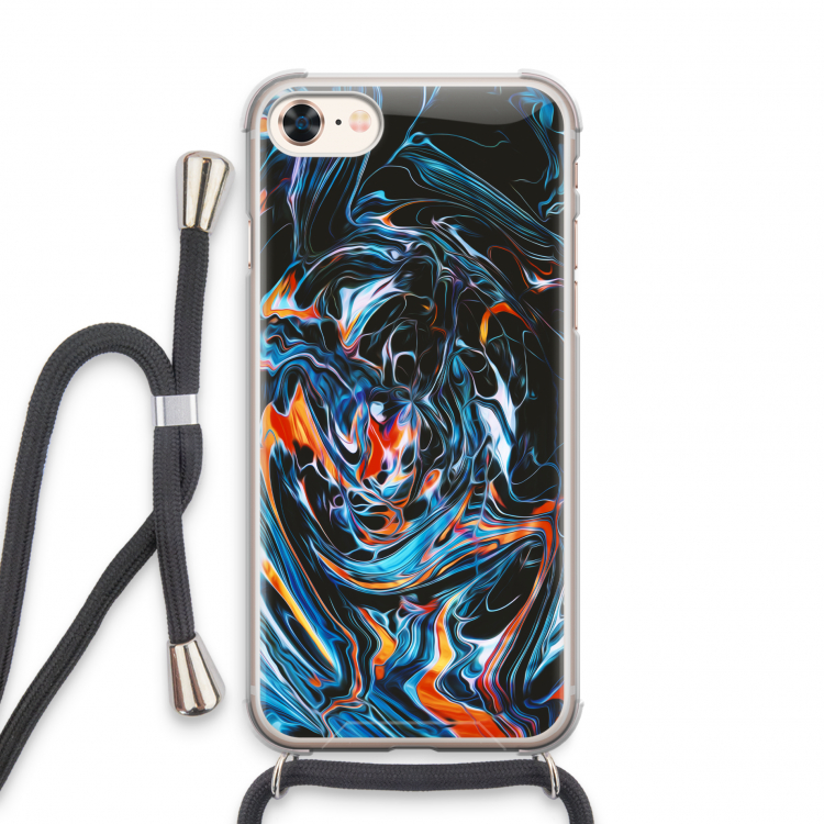 Black Unicorn: iPhone 8 Transparant Hoesje met koord