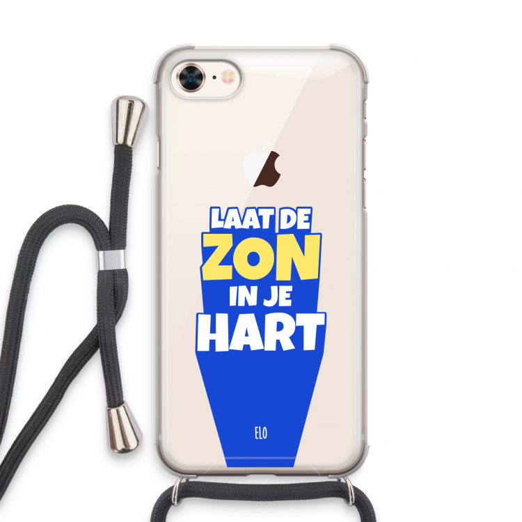 Laat de zon in je hart: iPhone 8 Transparant Hoesje met koord