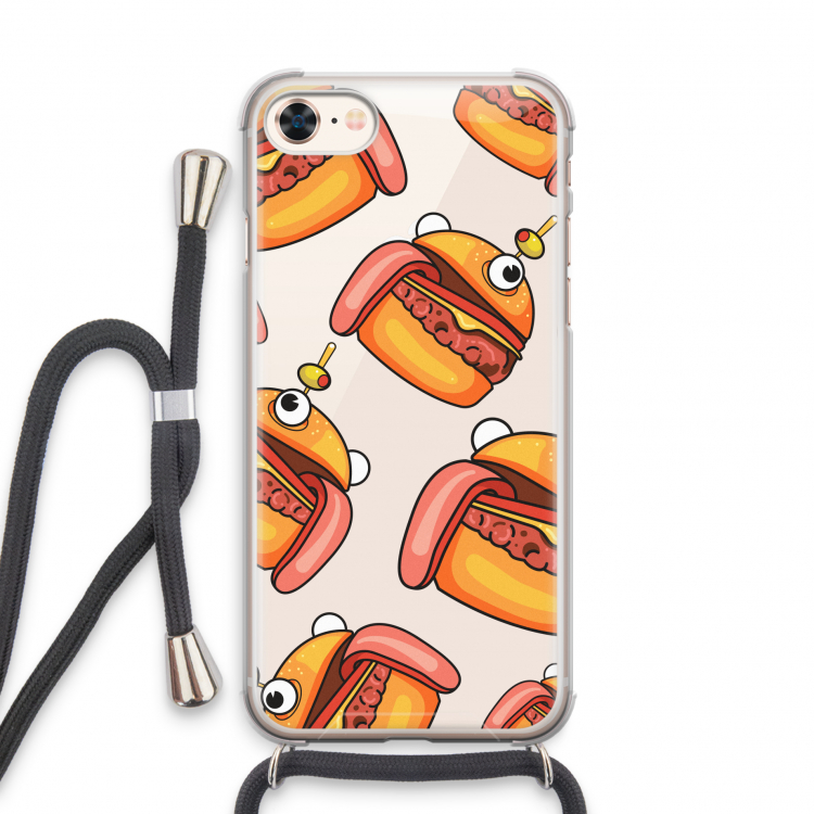Hamburger: iPhone 8 Transparant Hoesje met koord
